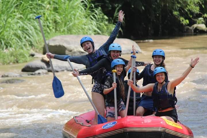 Rafting through Bali's tropical jungle gorge